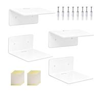 Weqizuerqi Étagères murales transparentes - 4 supports multifonctions - Support de 10 cm pour étagère de présentation - Pour salon, salle de bain, rangement, album, cuisine, bibliothèque