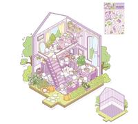 Weqizuerqi Faites vos propres autocollants pour la maison, créez vos propres autocollants de scène, effet 3D - Décalcomanies pour ordinateur portable - Scènes de paysage de dessin animé pour