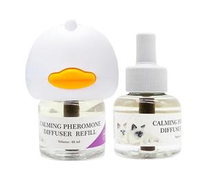 Weqizuerqi Kit de démarrage pour prise de courant avec flacon de 48 ml et diffuseur apaisant de phéromones pour chats - Aide à réduire les signes de stress chez les chats et les chatons