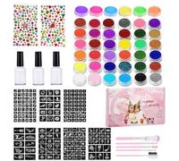 Weqizuerqi Kit de Maquillage Visage - Ensemble De Peinture Corporelle Lavable Et Complet | Pinceaux Pochoirs pour Fêtes Cosplay Halloween Noël Jour des