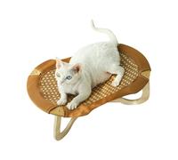 Weqizuerqi Lit rafraîchissant en rotin pour chat - Lit rafraîchissant surélevé pour chiots - Hamac respirant tissé résistant aux rayures - Pour petites et moyennes grandes races, sol, cour, jardin
