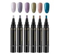 Weqizuerqi Lot de 6 stylos à ongles - Séchage rapide - Longue durée - Crayons à ongles - Pour filles, femmes, adolescentes, mères, exercice, salon, maison, fête, vacances, été, printemps, Halloween