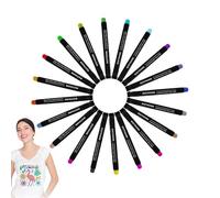 Weqizuerqi Marqueurs permanents pour tissu, 20 couleurs indélébiles pour textile, outil d'écriture à pointe fine, fournitures scolaires, outil d'art pour le dessin