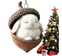 Weqizuerqi Ornements de Noël en forme de gland - Pendentif de Noël animal 2D - Arbre de Noël acrylique - Ornements à suspendre - Pour la décoration du lieu de travail, de la chambre à coucher, de la