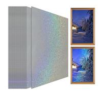 Weqizuerqi Papier Autocollant Holographique | Papier Décalcomanie Holographique A4 Surimpression Arc-en- 20 Feuilles Autoadhésives Transparentes pour Documents Cartes Photos Scrapbooking