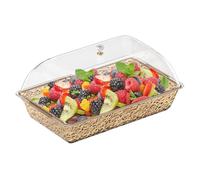 Weqizuerqi Plateaux de Fête pour Service Alimentaire | Ustensiles de Buffet | Plateau À Biscuits 41,5 X 25,0 Cm avec Compartiments Et Couvercle | pour Réunion Familiale Restaurant Cuisine Préparation