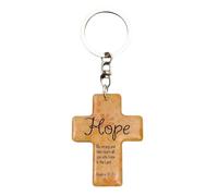 Weqizuerqi Porte-clés religieux pour femmes, porte-clés en bois chrétien, pendentif inspirant - pour femmes hommes pasteurs prière voiture école église bagages baptême anniversaire, Espoir :, Siehe