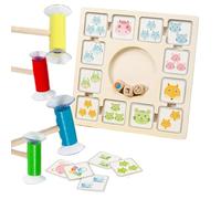 Weqizuerqi Roll and Match Game, Dice Matching Game for Kids | Carte de Correspondance en Bois,Activités éducatives avec 96 Cartes 3 Dice 4 Sticks d'aspiration, Jouet préscolaire pour Les de 4 Ans et