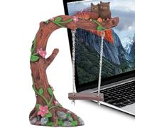 Weqizuerqi Statue de jardin balançoire - Statue de bureau pour la maison, petite chouette en résine sur un arbre, figurine décorative pour table de chevet, rebord de fenêtre, table basse, bibliothèque