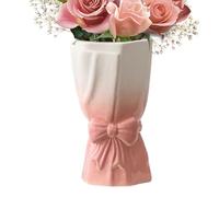 Weqizuerqi Vase en Céramique avec Nœud Papillon, Vase À Nœud, Vase À Branches Décoratives en Céramique, Décoration Unique De Vase en Céramique De Bouquet De Fleurs, 18.5x11cm