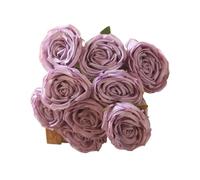 WEQYFDC 10 Head Princess Artificial Roses Wedding Decora Hand-Held Flowers Wall Fake Home Decoration Simulated(Light Purple)
