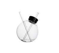 WEQYFDC Ball Shaped Straw Cup Creative Cocktail Glasses Reusable Wine Martini For Bar Home Party Tool(285ml)