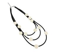 WEQYFDC Collier De Style Ethnique Collier pendentif en caoutchouc noir fait main au design géométrique, style rétro ethnique, assorti for femme
