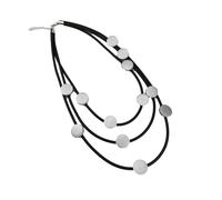 WEQYFDC Collier De Style Ethnique Collier pendentif en caoutchouc noir fait main au design géométrique, style rétro ethnique, assorti for femme
