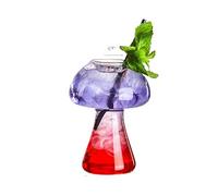 WEQYFDC Creative Cocktail Glass - Porcupine Fish/Swan/Rose/Octopus/Bird Design, Novelty Drink Cup for KTV Bar Night Party(Mushroom 285ml)