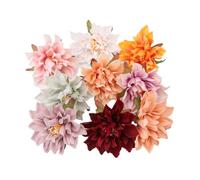 WEQYFDC Flower Heads Artificial for Home Decor Fall Flowers Wedding Party Wreath Silk Dahlia Crafts Fake(Multi,20PCS)