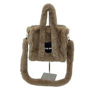 WEQYFDC Sac à main d'hiver en fausse fourrure rose flou for femme, sac à bandoulière carré en peluche moelleuse, fourre-tout élégant for femme(Khaki)