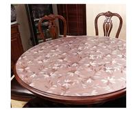 WEQYFDC Sets De Table Transparents Nappe Ronde Transparente en Verre Souple, Tapis De Table en PVC, Plaque Étanche À l'huile, Salon, Cuisine, Nappe, Décoration De La Maison(Color-08,Diameter 110cm)