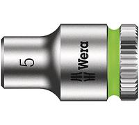 Wera 05003503001 8790 HMA Douille Zyklop à emmanchement 1/4", 5.0 mm, Argent/vert