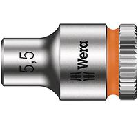 Wera 05003504001 8790 HMA Douille Zyklop à emmanchement 1/4", 5.5 mm, Argent/orange