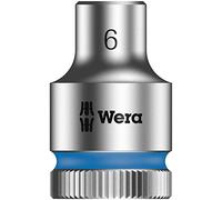Wera 05003551001 8790 HMB Douille Zyklop à emmanchement 3/8", 6.0 mm, Argent/bleu