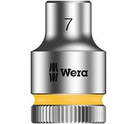Wera 05003552001 8790 HMB Douille Zyklop à emmanchement 3/8", 7.0 mm, Argent/jaune
