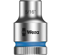 Wera 05003570001 8790 HMB Douille Zyklop à emmanchement 3/8", 5/16 pouce, Argent/bleu