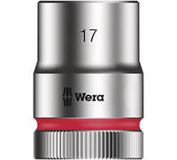 Wera 05003608001 8790 HMC Douille Zyklop à emmanchement 1/2", 17.0 mm, Argent/rouge