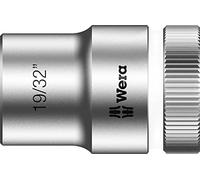 Wera 05003622001 8790 HMC Douille Zyklop à emmanchement 1/2", 19/32 pouce, Argent/blanc