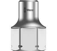 Wera 05003666001 8790 FA Douille à carré Zyklop avec emmanchements 1/4" et hexagonal Hex 11, 4.5 mm, Argent