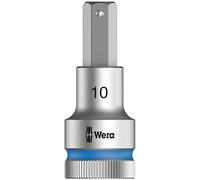 Wera 05003825001 8740 C HF Embouts à douille HF Zyklop à emmanchement 1/2" avec fonction de retenue, 10.0 x 60 mm, Argent/bleu