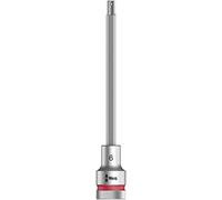 Wera 05003842001 8740 C HF Embouts à douille HF Zyklop à emmanchement 1/2" avec fonction de retenue, 6.0 x 140 mm, Argent/rouge