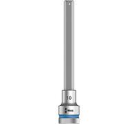 Wera 05003845001 8740 C HF Embouts à douille HF Zyklop à emmanchement 1/2" avec fonction de retenue, 10.0 x 140 mm, Argent/bleu