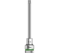 Wera 05003855001 8767 C HF TORX Embouts à douille TORX HF Zyklop à emmanchement 1/2" avec fonction de retenue, TX 45 x 140 mm, Argent/vert