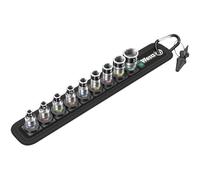 Wera 05003880001 belt 1 Jeu de Douilles à carré Zyklop à emmanchement 1/4" avec fonction de retenue, 10 pièces, Noir, Set de 10 pièces