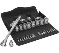 Wera 05004051001 29 Pièces 8100 SB 11 Zyklop Metal Jeu De Clés À Cliquet Et Douilles Avec Levier De Commutation - 3/8"