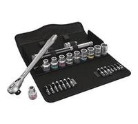 Wera 05004081001 8100 SC 11 Jeu cliquet Zyklop Metal avec levier d'inversion, à emmanchement 1/2, syst. impérial, 28 pièces G