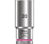 Wera 05004542001 8790 HMB Deep Douille 3/8“, Rose Vif, 20.0 mm