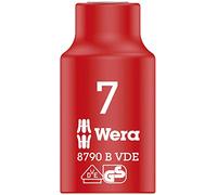 Wera 05004951001 Douille Zyklop Vde 8790 B Isolée, Rouge, 7
