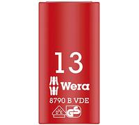 Wera 05004957001 Douille Zyklop Vde 8790 B Isolée, Rouge, 13
