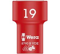 Wera 05004963001 Douille Zyklop Vde 8790 B Isolée, Rouge, 19