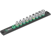 Wera 05005400001 Barre magnétique pour douilles A 4, Jeu de douilles Zyklop, 1/4", 9 pièces