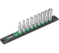 Wera 05005410001 Barre magnétique pour douilles, A Deep 1, Jeu de douilles, 1/4", 9 pièces Noir