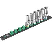 Wera 05005470001 Barre magnétique pour douilles, C Deep 1, Jeu de douilles, 1/2", 6 pièces Noir