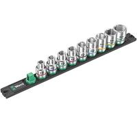 Wera 05005480001 Barre magnétique pour douilles C Imperial 1, Jeu de douilles Zyklop, 1/2", système impérial, 9 pièces Noir