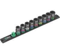 Wera 05005490001 Barre magnétique pour douilles C, Impaktor 1 Jeu de douilles, 1/2", 9 pièces Noir
