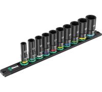 Wera Jeu de douilles 9660 B Impaktor Deep 10 pièces sur bande magnétique 3/8"