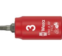 Wera 05005900001 8740 A VDE HF Douille-embout Zyklop, isolée, avec emmanchement 1/4", fonction de retenue pour vis à six pans creux, 3 x 45 mm