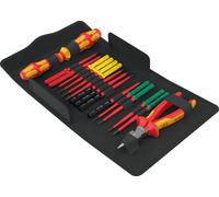 Wera 05006610001 Jeu De 17 Outils Kraftform Kompakt VDE 17 Extra Slim 2 Tool Finder Avec Lames Interchangeables Dans Un Étui - Avec Fonction Cliquet