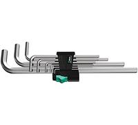 Wera 05021909001 950 L/9 SM N Jeu de clés mâles coudées, system. métrique, chromées, 9 pièces, Argent